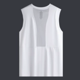 Летняя футболка без рукавов, тонкая шелковая майка, дышащий быстросохнущий жилет для спортзала, для бега