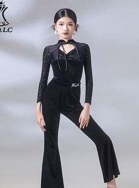 鹏翼之美2024秋冬新品少儿拉丁舞练功服训练服舞服上衣KW24315J