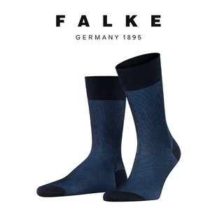 FALKE鹰客Fine Shadow细条纹棉袜休闲商务透气中筒针织男袜13141