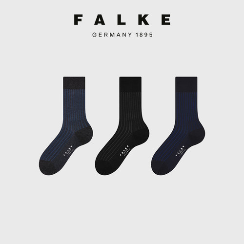 FALKE德国条纹棉袜时尚商务袜子