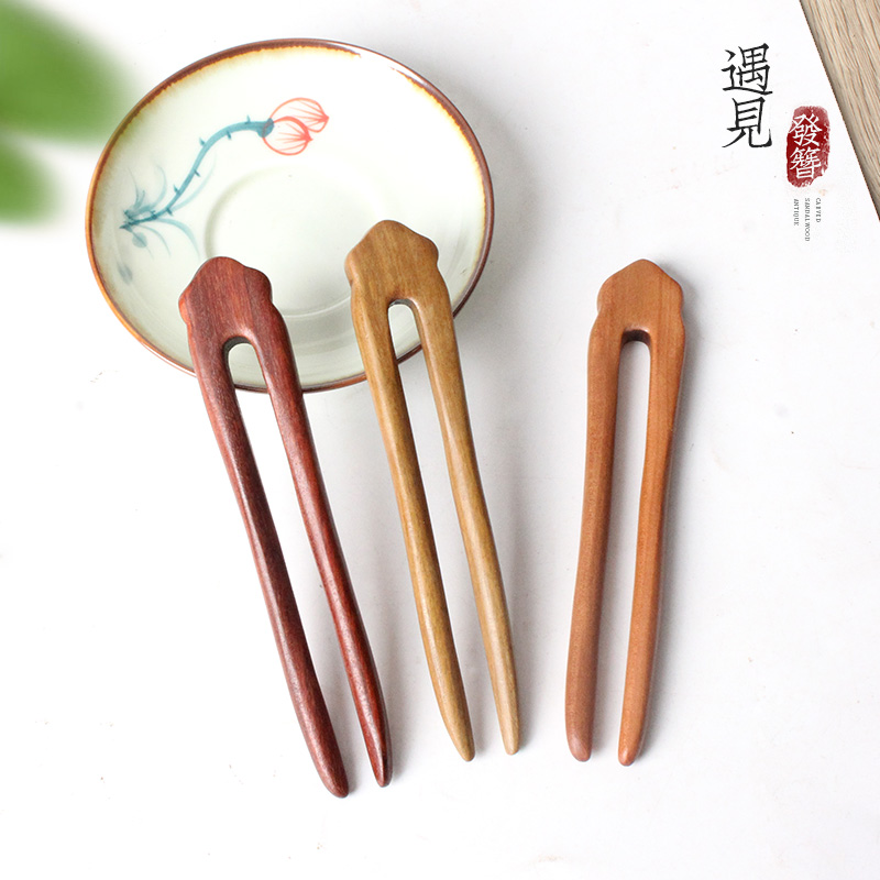 发簪檀木古风盘发头饰木簪子头饰