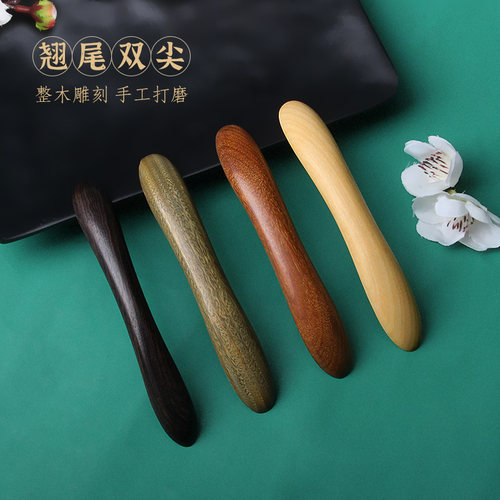 双尖发簪檀木古风盘发头饰头饰