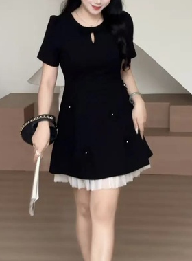 【酿春】春夏季新款显瘦收腰法式小香风气质蝴蝶结减龄连衣裙