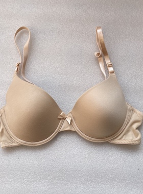 Ｍ家薄款软罩杯舒适文胸简约光面纯色肤色女内衣75BＣ 85Ｃ胸罩