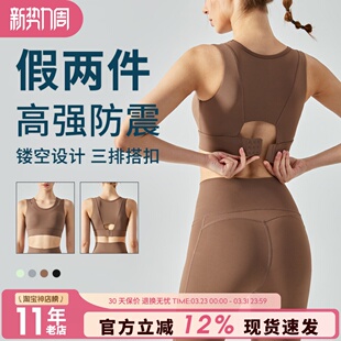 运动内衣女高强度防震跑步大胸显小瑜伽美背心健身bra训练文胸D