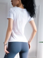 Thời trang thoáng mát thể thao thoáng khí Phụ nữ tay ngắn khô nhanh thấm mồ hôi thông thường và yoga khô nhanh quần áo tập thể dục Áo thun trắng - Áo phông thể thao áo thun gym