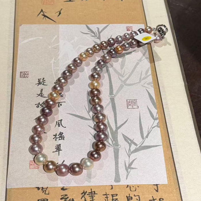 【慕斯格瑞】9-12mm怪色浓金珍珠项链JY0161206034