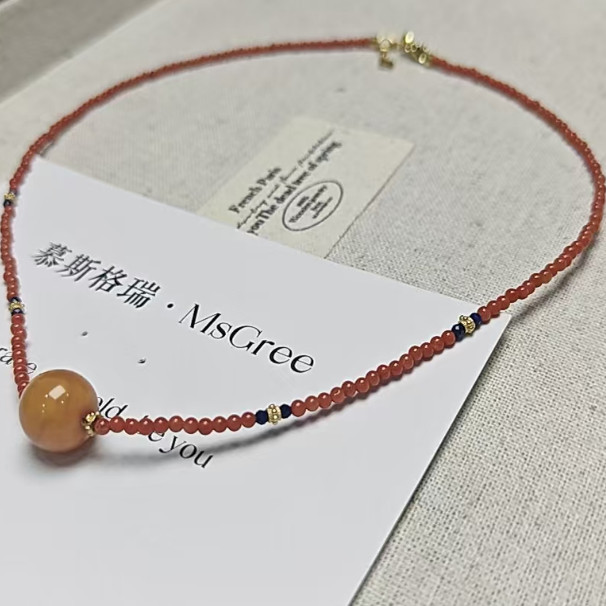 【慕斯格瑞】南红蜜蜡单珠项链JY0361217030