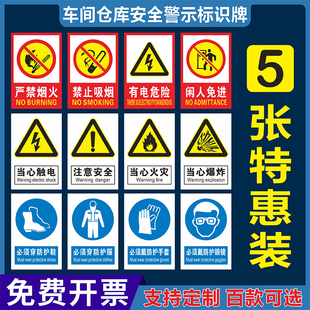 仓库重地严禁烟火标识牌禁止吸烟提示牌当心警告小心触电危险安全警示牌注意防火厂区消防标识牌kt泡沫板定制