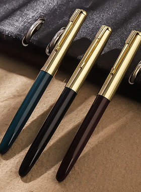 英雄钢笔学生专用小学生三年级初学者挤捏吸墨水笔616暗尖0.38硬笔练字书法成人男高档复古办公官方旗舰