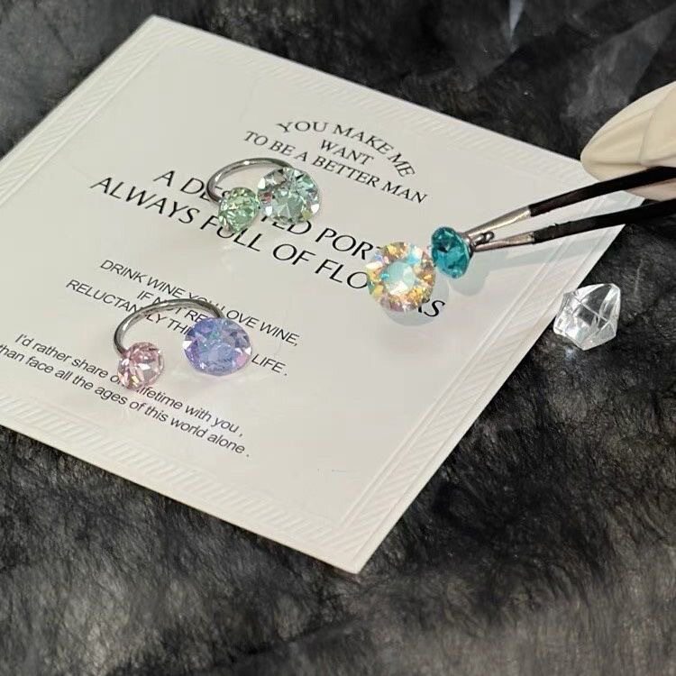 马蹄环耳钉华子双钻日韩小众设计新款简约耳骨钉耳蜗耳钉防过敏