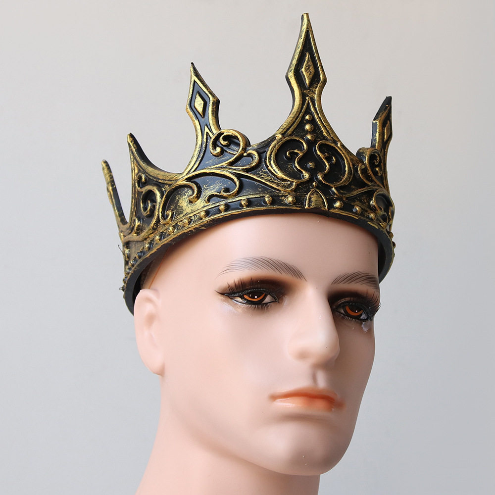中世纪复古国王皇冠万圣节化妆舞会道具cosplay女王PU发泡皇冠