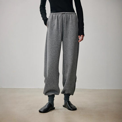 TH～ROW 小众高密肌理空气层软糯小脚裤松弛经典运动裤女束脚裤子
