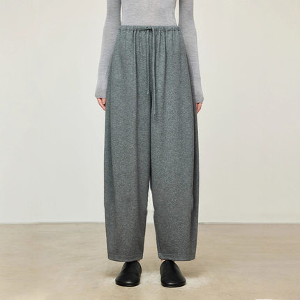 TH～ROW小众可水洗针织羊毛休闲裤女抽绳腰经典九分企鹅奶奶裤