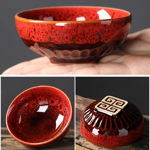 陶瓷宇轩建盏窑变品茗功夫茶杯