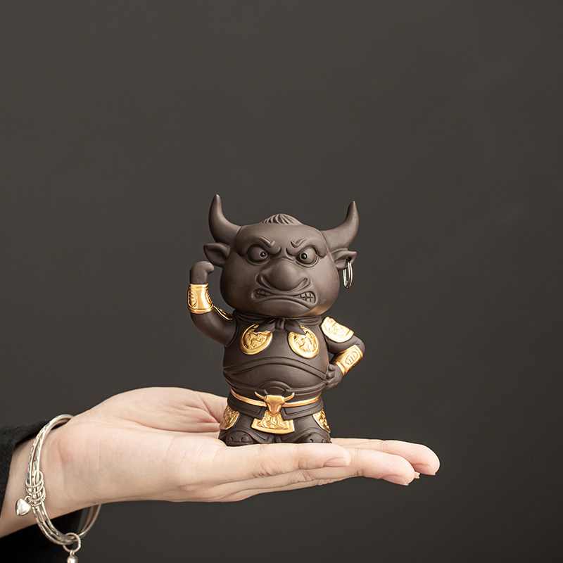 宇轩 紫砂手工茶宠个性创意牛魔王平天大圣喜怒可养茶艺茶玩摆件