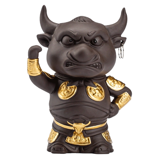 宇轩 紫砂手工茶宠个性创意牛魔王平天大圣喜怒可养茶艺茶玩摆件