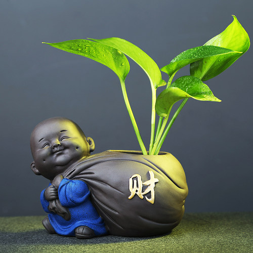 创意紫砂茶宠和尚摆件茶玩茶艺