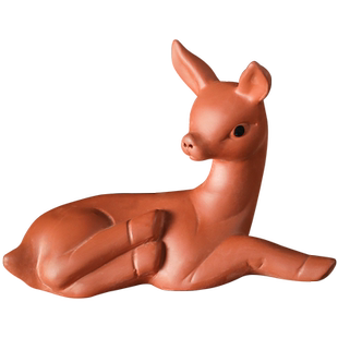 宇轩 紫砂茶宠摆件茶玩茶艺小鹿精品手工可养一鹿相伴茶盘摆件