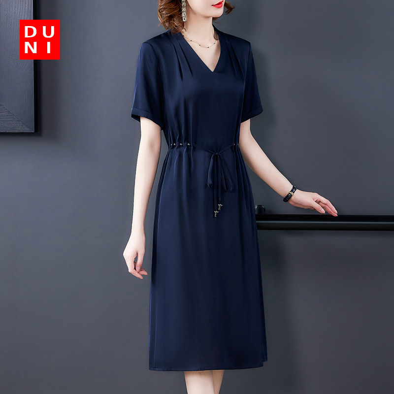 女装夏装2020年新款真丝桑蚕丝妈妈贵夫人连衣裙子高端气质女神范