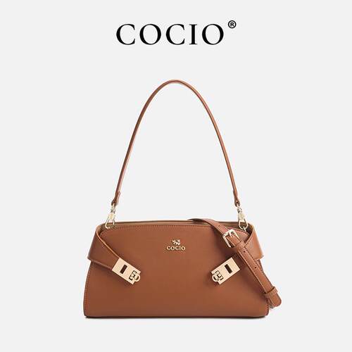COCIO秋季潮流百搭单肩包大牌平替款腋下包棕色复古七夕礼遇女包