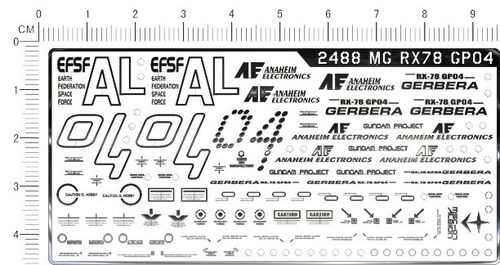 2488   MG RX-78 GP04 gd金属贴纸111 现货