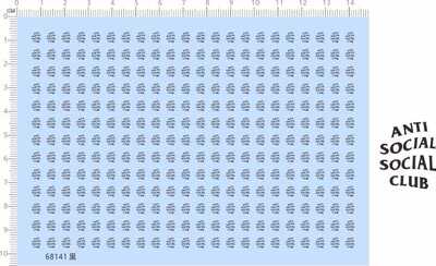 68141整版胶ANTI SOCIAL CLUB潮牌树脂娃娃模型水贴纸盲盒现货