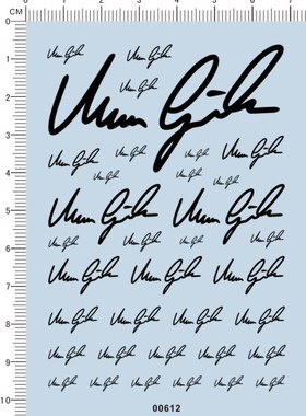 00612-A6504 -WRC冠军车手Marcus Gronholm签名 模型车水贴