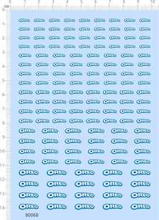 80068整版 胶无比例英文名个性 签名铭牌标签OREO盲盒娃娃水贴纸A6
