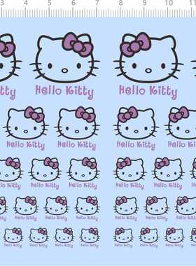 69273整版紫黑HELLO KITTY标签水贴纸HELLOITTY凯蒂猫定做订做的