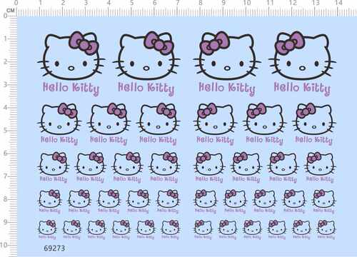 69273整版紫黑凯蒂猫 标签水贴纸 凯蒂猫定做订做的