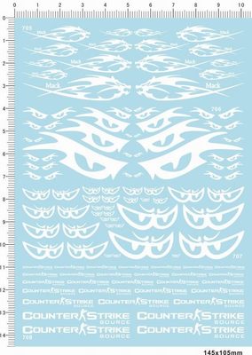 705-A3612 MARK 纹身 眼 Counter Strike 模型水贴纸