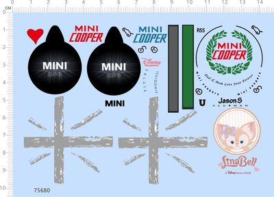 75680整版水贴 MINI COOPER 贝儿 车钥匙 扣水贴定制打印2310