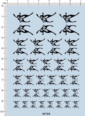 00780-9E15 -蝴蝶 模型车水贴纸