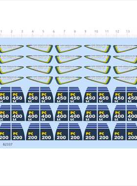 82337 PC450 PC 400 PC 200 ACERA 挖土机模型水贴不干胶独立2405