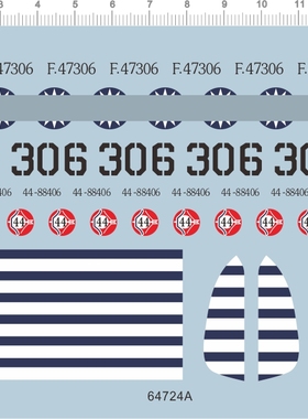 64724A 整版胶 无比例 雷霆雄风共和F-47N雷霆式飞机水贴