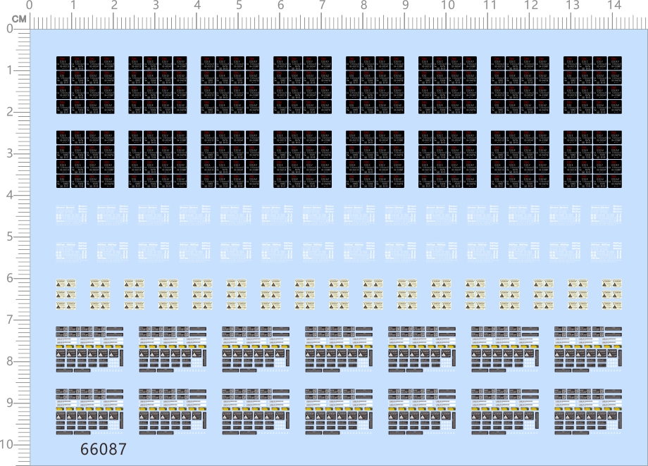 66087 1/12 Little armory玩具枪危险警告比例模型剪纸水贴纸定做