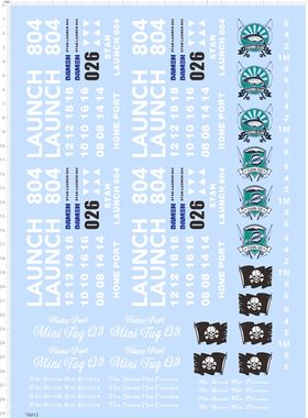 76012整版水贴damen骷髅头LAUNCH手办模型车旗帜适用于2311