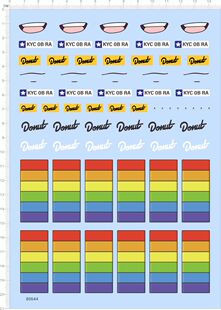 胶kyc 80644整版 donut彩虹开车男孩马赛克猫水贴纸欧洲模型