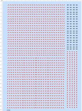 69480整版胶弹射挡板警示标志红白条纹水贴编号100号危险警告定做