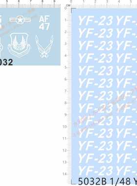 5032美军FORCE MATERIEL COMMAND AF47 1/48 YF-23飞机水贴纸