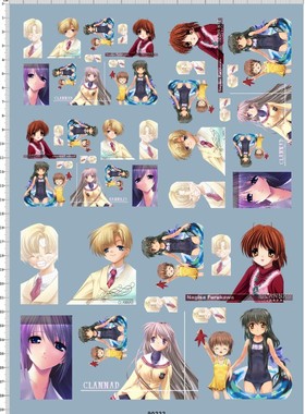 90233 CLANNAD 痛车去底水贴 A4纸