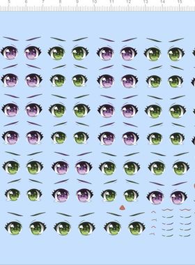 80708整版胶无比例GSC嘴巴表情眼睛粘土人水贴纸娃娃手办公仔盲盒