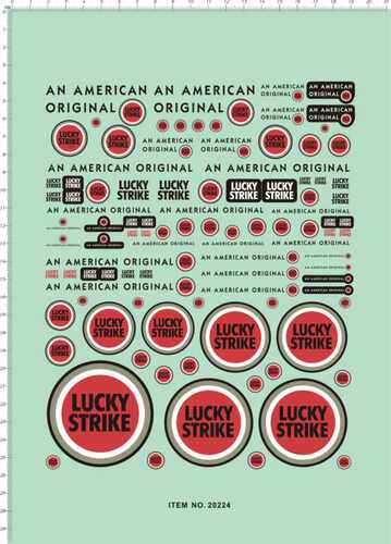 20224-A40725 lucky strike 遥控车水贴纸不干胶PVC A4纸现货