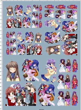 90304 CLANNAD 痛车去底水贴 A4纸