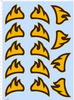 73321整版胶 头盔火焰 模型车水贴纸打印 现货