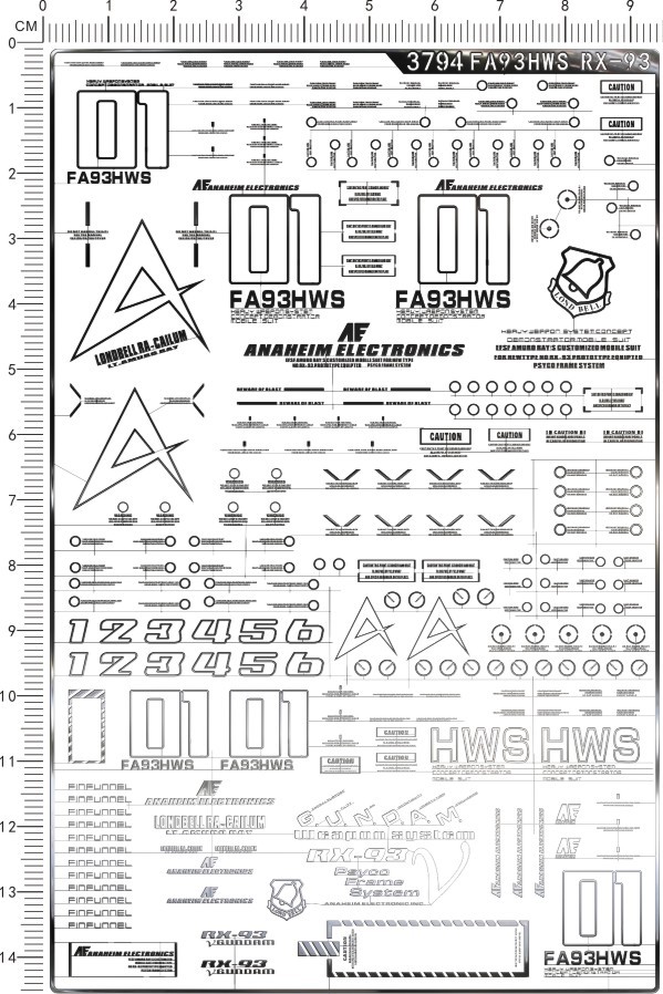 3794   HG FA93 HWS RX-93 重装牛重牛gd金属贴纸
