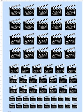 76136整版水贴 电影 action 开始拍摄牌模型水贴定制打印2311