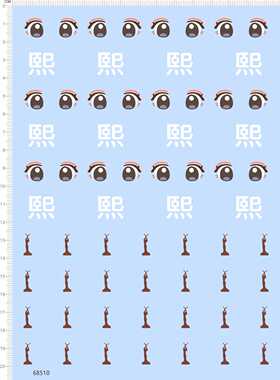 68510整版胶熙眼睛水贴纸水转印人偶娃娃盲盒定做订做定制