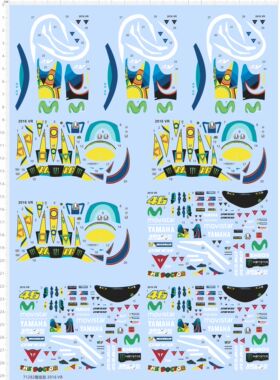 71282整版胶 2016 VR  YAMAHA 摩托车模型水贴现货